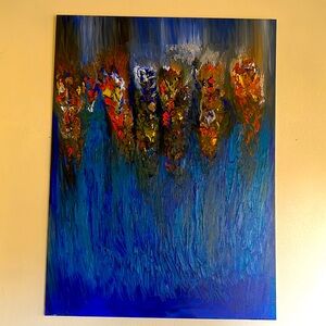 Flowers in the sky original painting oil 36 x 48 on canvas.